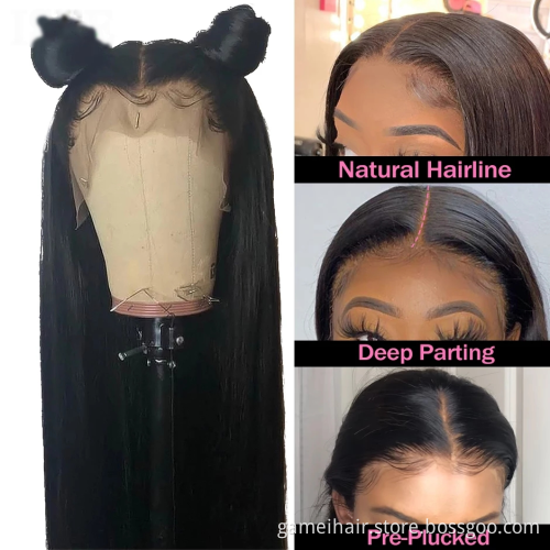Long Straight 13X6 HD Transparent Lace Frontal Wigs For Women  HAIR Lace Closure Wig 5X5 Straight Lace Front Human Hair Wigs